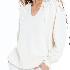 Z Supply XS Lowry Loop Terry Off White Hoodie